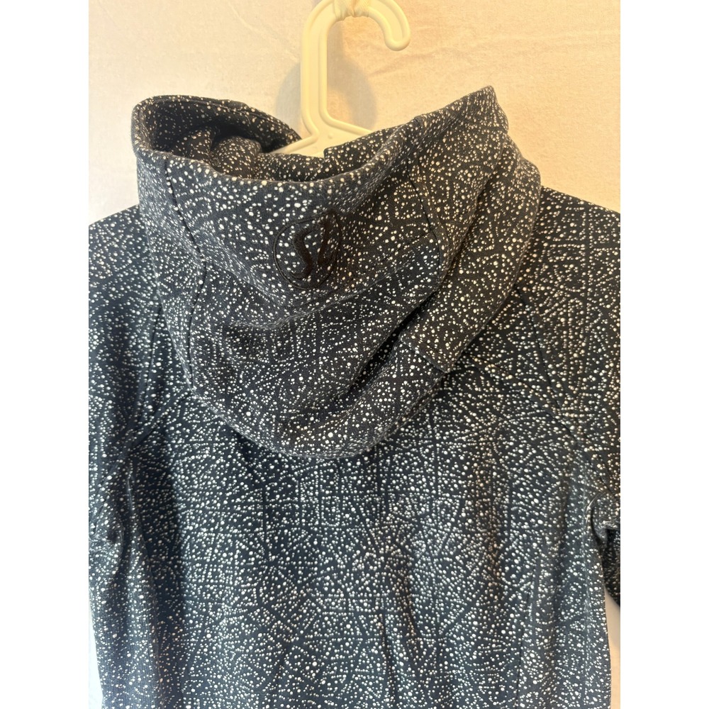 Lululemon Scuba Hoodie‎ Full Zip Black White Star Crushed Speckled Jacket Size 4 - Picture 10 of 11